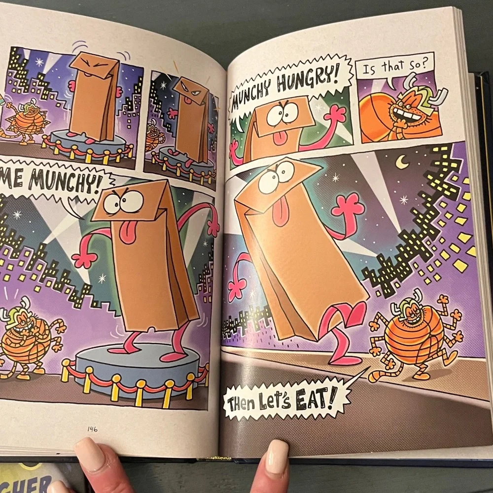 Dog Man #9 Grime and Punishment + Max Meow #3 Hardcover Book Bundle EUC